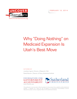 on Medicaid Expansion Is Utah`s Best Move