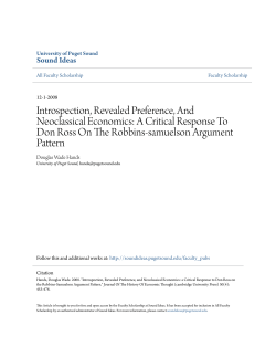 Introspection, Revealed Preference, And Neoclassical Economics: A
