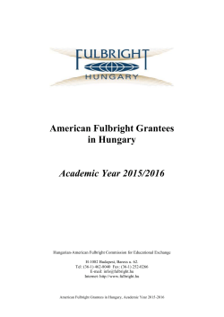 American Fulbright Grantees in Hungary