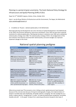 National spatial planning pedigree
