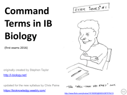 Command Terms in IB Biology
