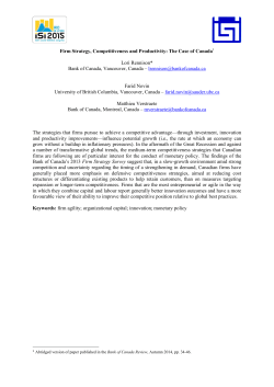 Firm strategy, competitiveness and productivity: the case of Canada