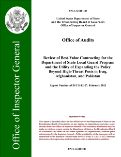 Review of Best-Value Contracting for the Department of State Local