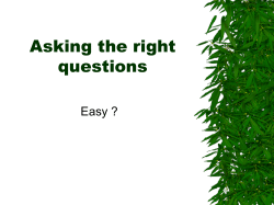 asking the right questions