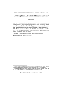 On the Optimal Allocation of Prizes in Contests