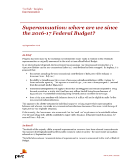Superannuation: where are we since the 2016-17