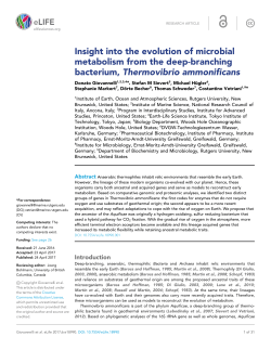 Insight into the evolution of microbial metabolism from the deep