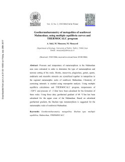 Geothermobarometry of metapelites of southwest Mahneshan, using