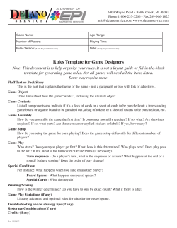 Rules Template for Game Designers