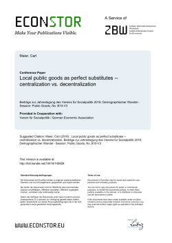 Local public goods as perfect substitutes