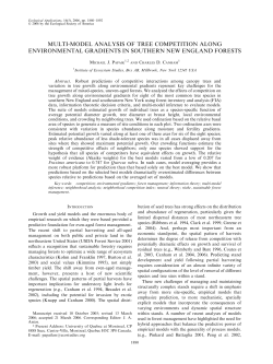 multi-model analysis of tree competition along environmental