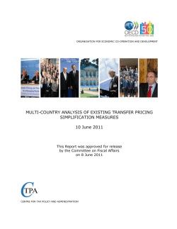 Multi-country analysis of existing transfer pricing