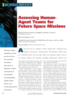 Assessing Human- Agent Teams for Future Space Missions