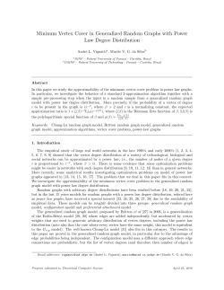 Mininum Vertex Cover in Generalized Random - DAINF