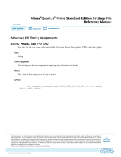 Quartus Prime Settings File Reference Manual