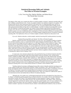 Statistical Reasoning Skills and Attitude: The Effect of Worked