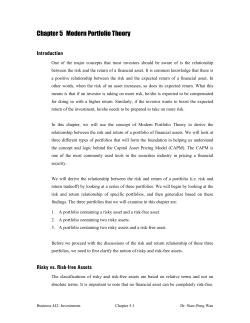 Chapter 5 Modern Portfolio Theory