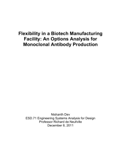Flexibility in a Biotech Manufacturing Facility: An Options Analysis