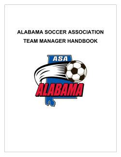 ALABAMA SOCCER ASSOCIATION TEAM MANAGER HANDBOOK