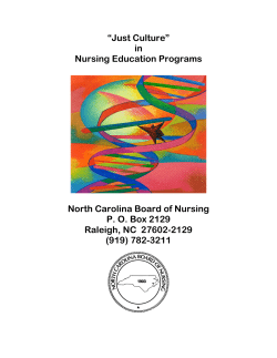 Just Culture - North Carolina Board of Nursing