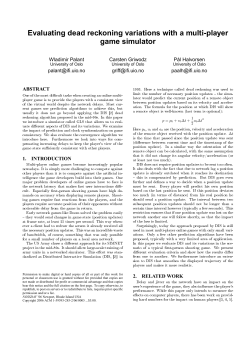 Evaluating dead reckoning variations with a multi-player - ifi
