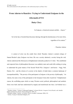 From Adorno to Ranci&egrave;re: Trying to Understand Endgame in the