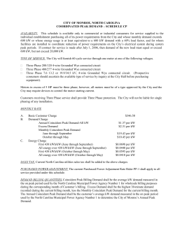 Coordinated Peak Demand Rate
