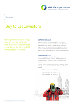 Focus on Buy to Let Investors