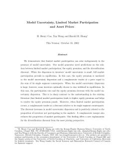 Model Uncertainty, Limited Market Participation and Asset