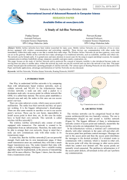 A Study of Ad-Hoc Networks - International Journal of Advanced