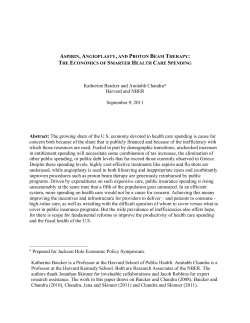 Katherine Baicker and Amitabh Chandra* Harvard and NBER