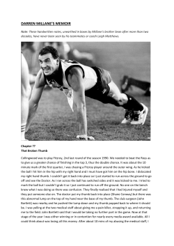 DARREN MILLANE`S MEMOIR