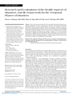 Framework for the Temporal Phases of Disasters