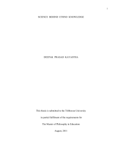 Science Behind Ethno Knowledge - Alternative Education and