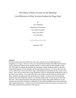 The Effects of Risk Aversion on Job Matching: Can Differences in