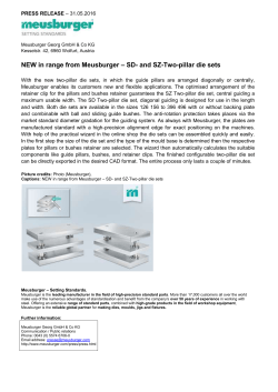 NEW in range from Meusburger &ndash; SD- and SZ-Two