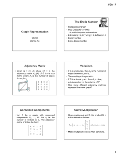 Graph Representation The Erd&ouml;s Number Adjacency Matrix