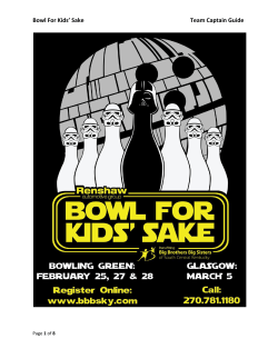 Bowl For Kids` Sake Team Captain Guide
