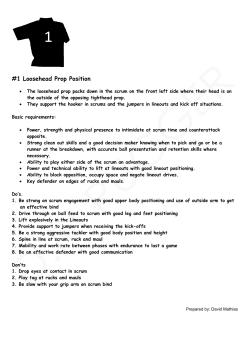 #1 Loosehead Prop Position