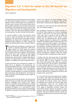 Migration 2.0: A time for action at the UN Summit on Migration and