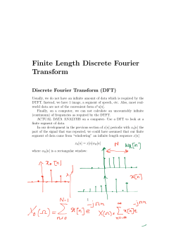 Finite Length Discrete Fourier Transform