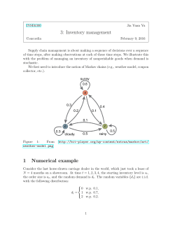 3: Inventory management 1 Numerical example