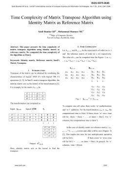 Time Complexity of Matrix Transpose Algorithm using Identity