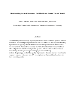 Multitasking in the Multiverse: Field Evidence from a Virtual World
