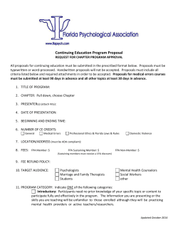 Continuing Education Program Proposal
