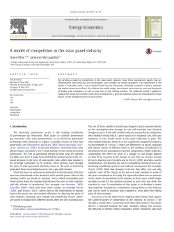 A model of competition in the solar panel industry