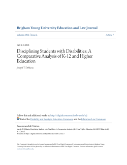 Disciplining Students with Disabilities: A Comparative Analysis of K