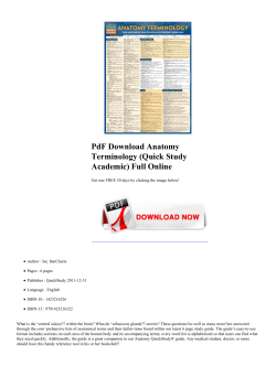 PdF Anatomy Terminology (Quick Study