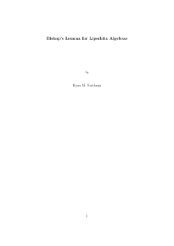 Bishop`s Lemma for Lipschitz Algebras