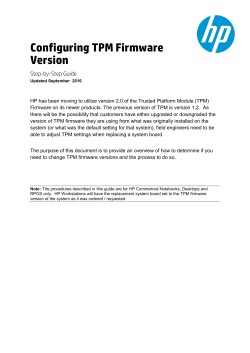 Configuring TPM Firmware Version